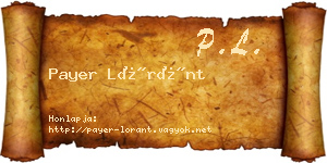 Payer Lóránt névjegykártya