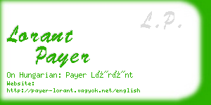 lorant payer business card